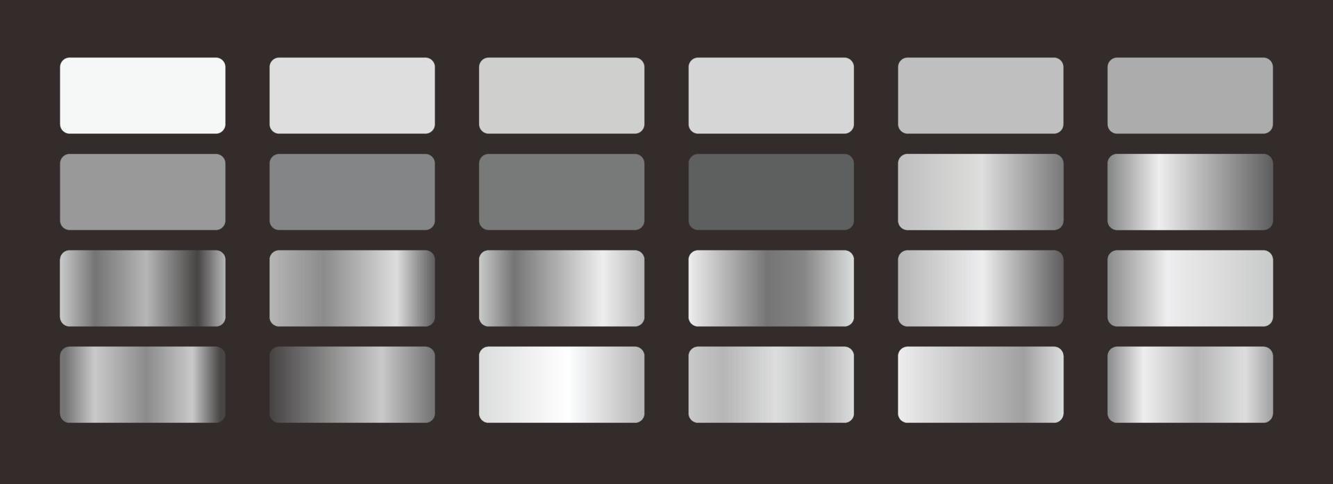 definir ilustração vetorial de coleção de cores gradiente prata eps10 vetor