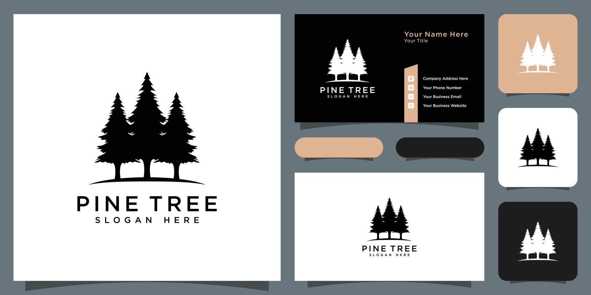 modelo de design de vetor de logotipo de pinheiro
