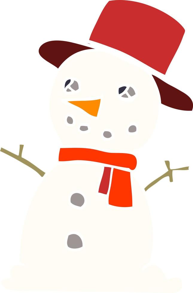 boneco de neve de desenho animado vetor