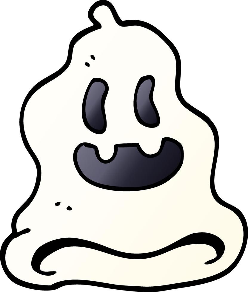 fantasma assustador de doodle de desenho animado vetor