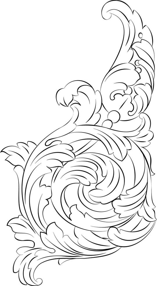 vintage barroco vitoriano moldura borda ornamento floral folha rolagem gravada retrô padrão de flor design decorativo tatuagem preto e branco filigrana japonesa vetor caligráfico redemoinho heráldico