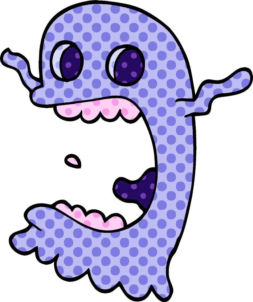 fantasma assustador de doodle de desenho animado vetor