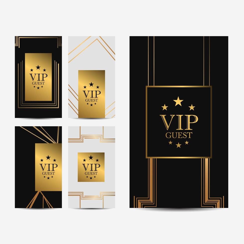 conjunto de cartões vip vetor