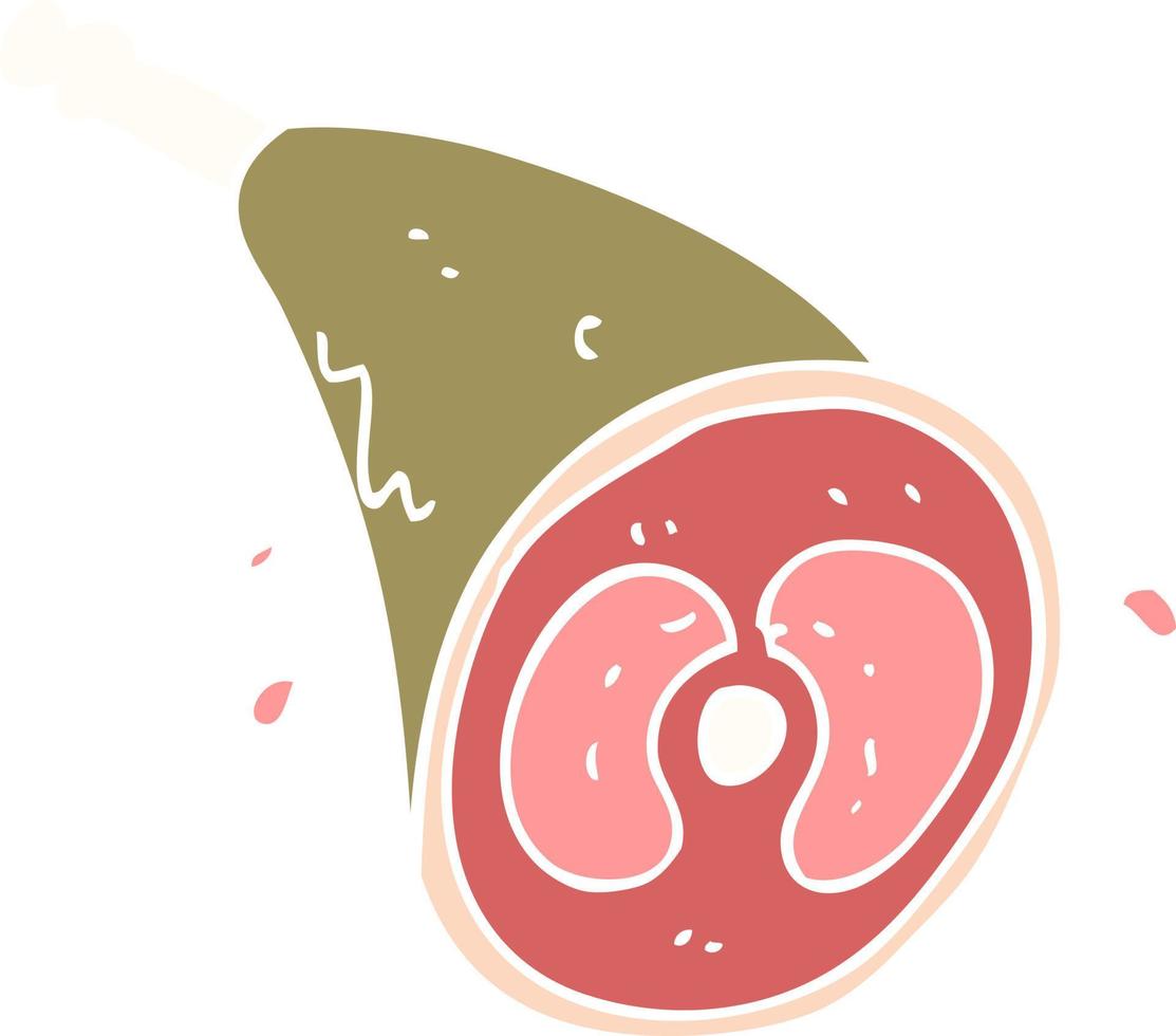 ilustração de cor lisa de uma carne de desenho animado vetor