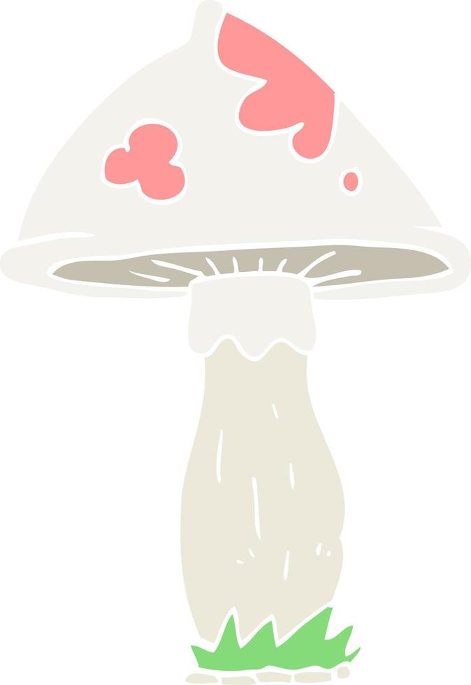 ilustração de cor lisa de um cogumelo de desenho animado vetor