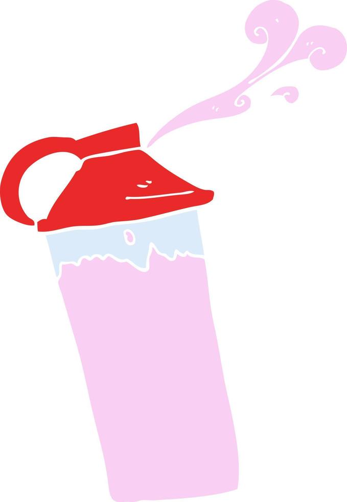 ilustração de cor plana de um shake de proteína de desenho animado vetor
