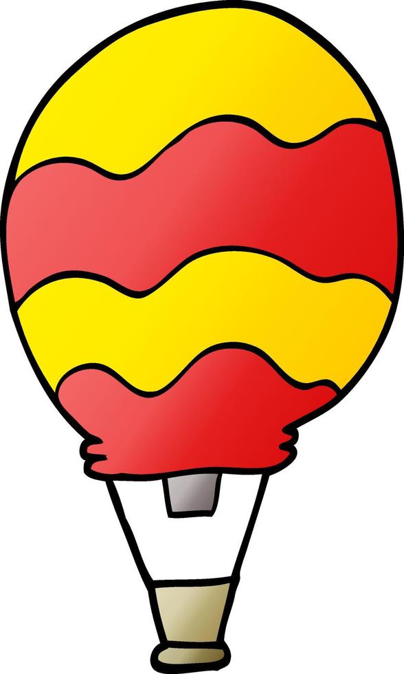 doodle de desenho animado de um balão de ar quente vetor
