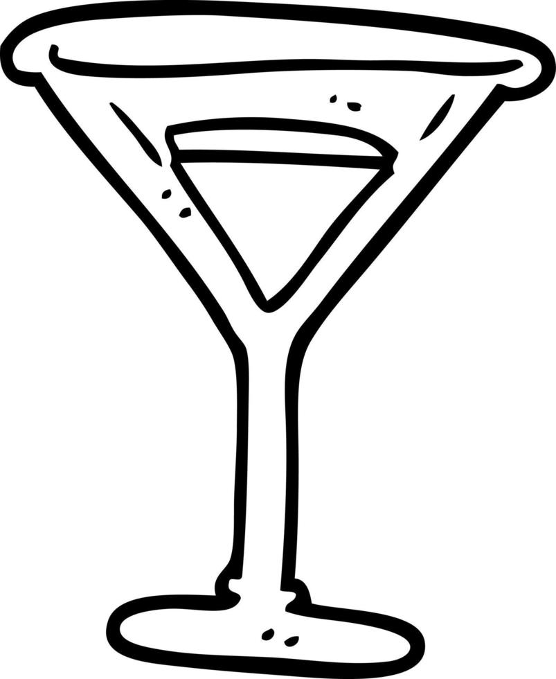 desenho de linha martini de desenho animado vetor