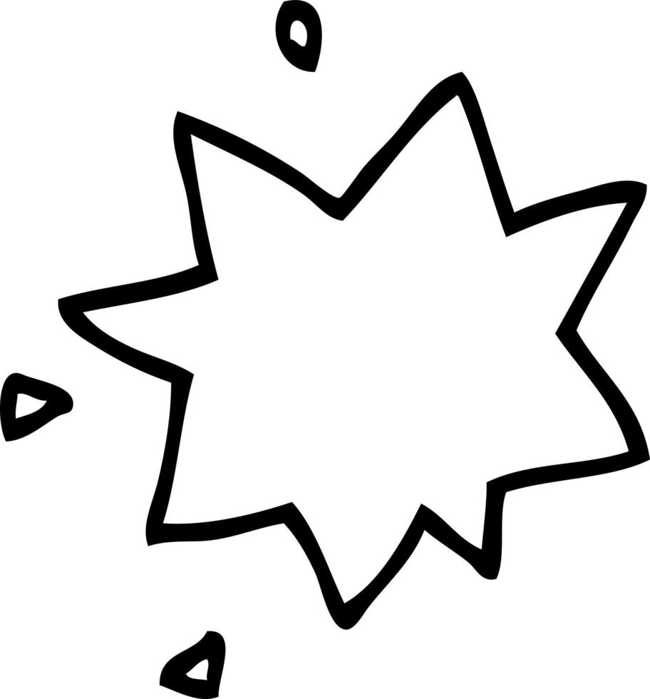 símbolo de explosão dos desenhos animados de desenho de linha vetor