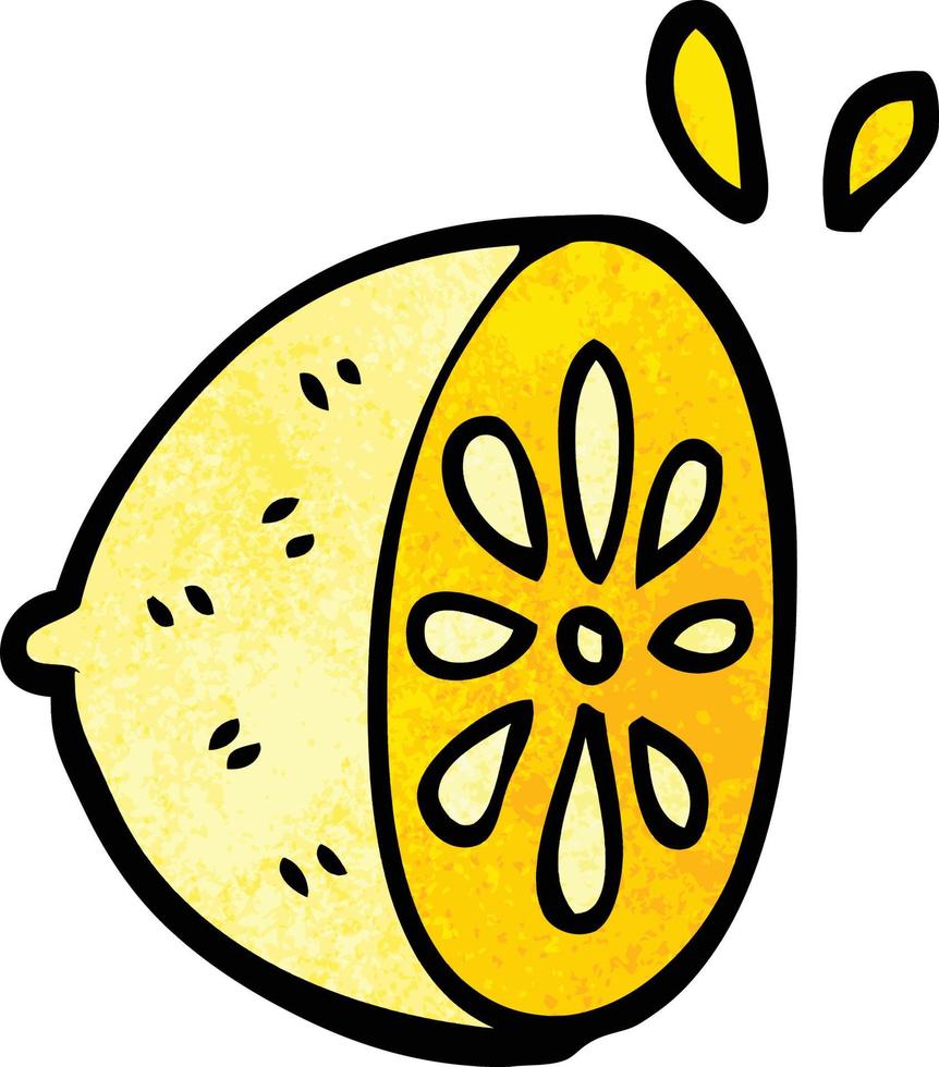 desenho animado doodle frutas de limão vetor