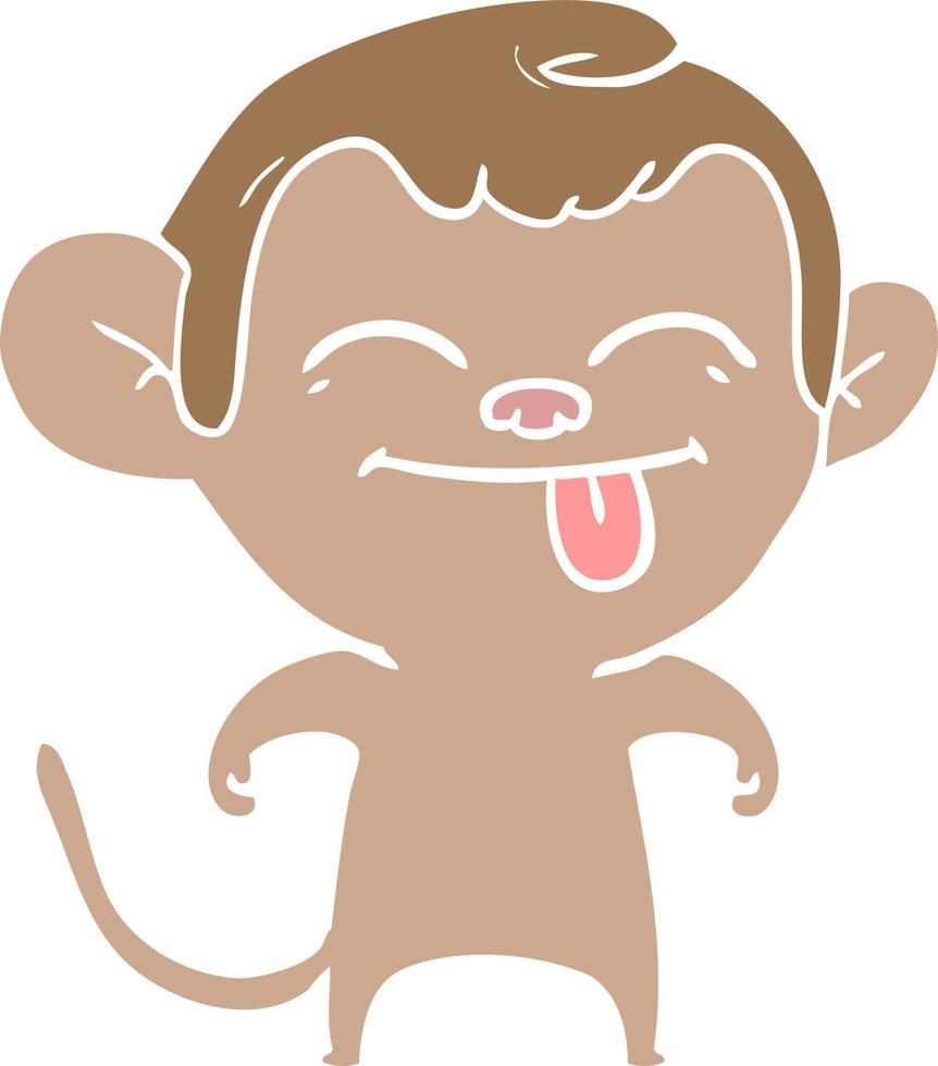 macaco de desenho animado de estilo de cor plana engraçado vetor