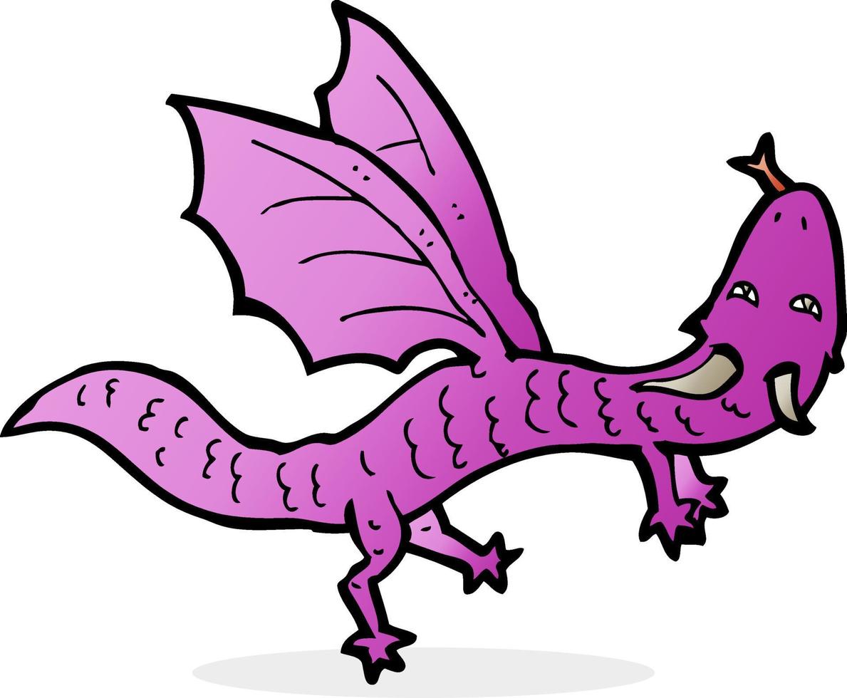 desenho animado pequeno dragão vetor