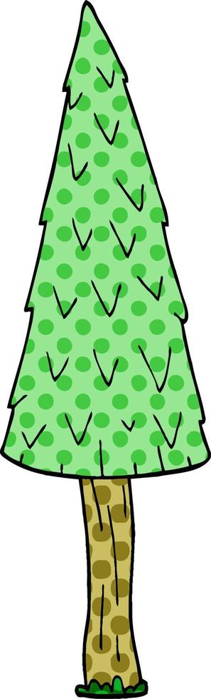 árvore de natal de doodle de desenho animado vetor