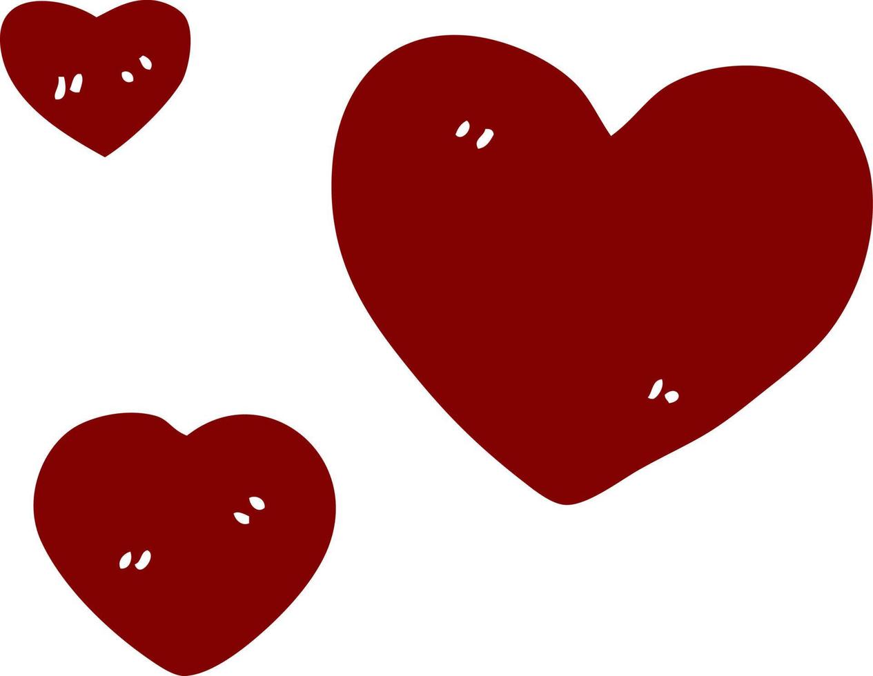 corações de amor de doodle de desenho animado vetor