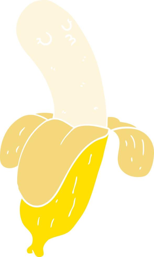banana de desenho animado de estilo de cor plana vetor