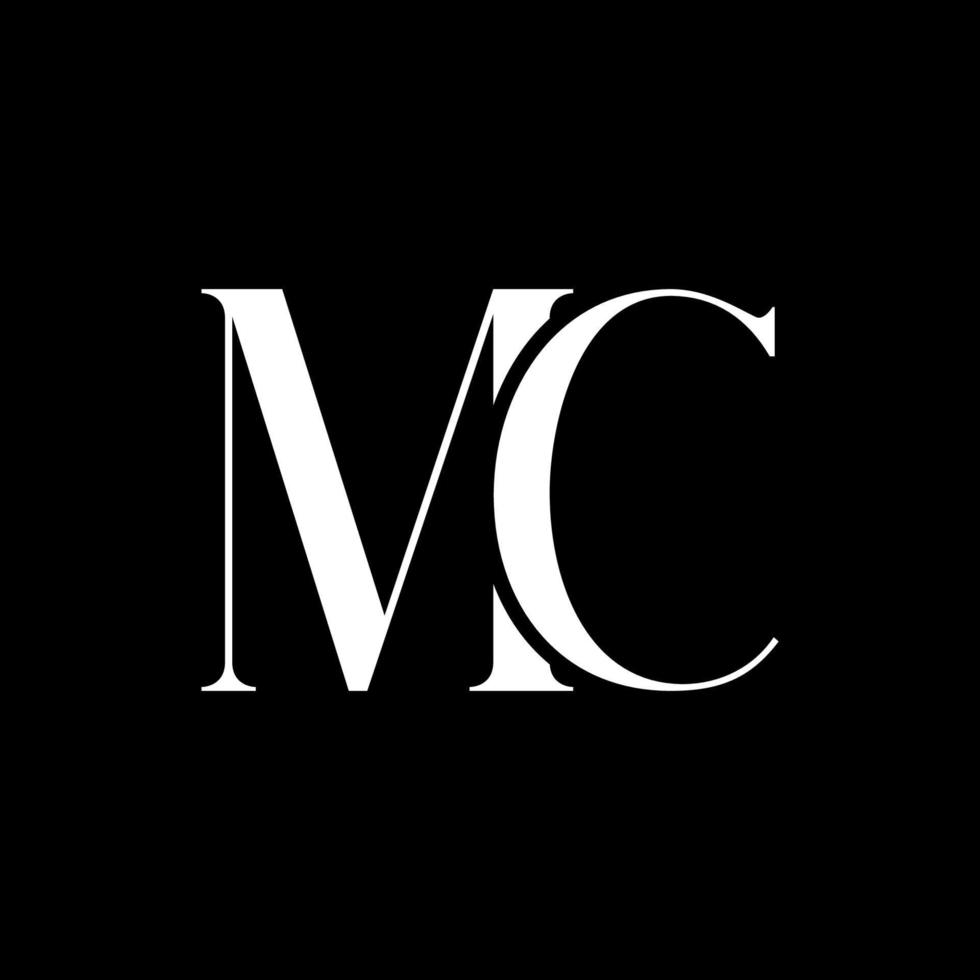 modelo de vetor livre de vetor de logotipo de letra inicial mc