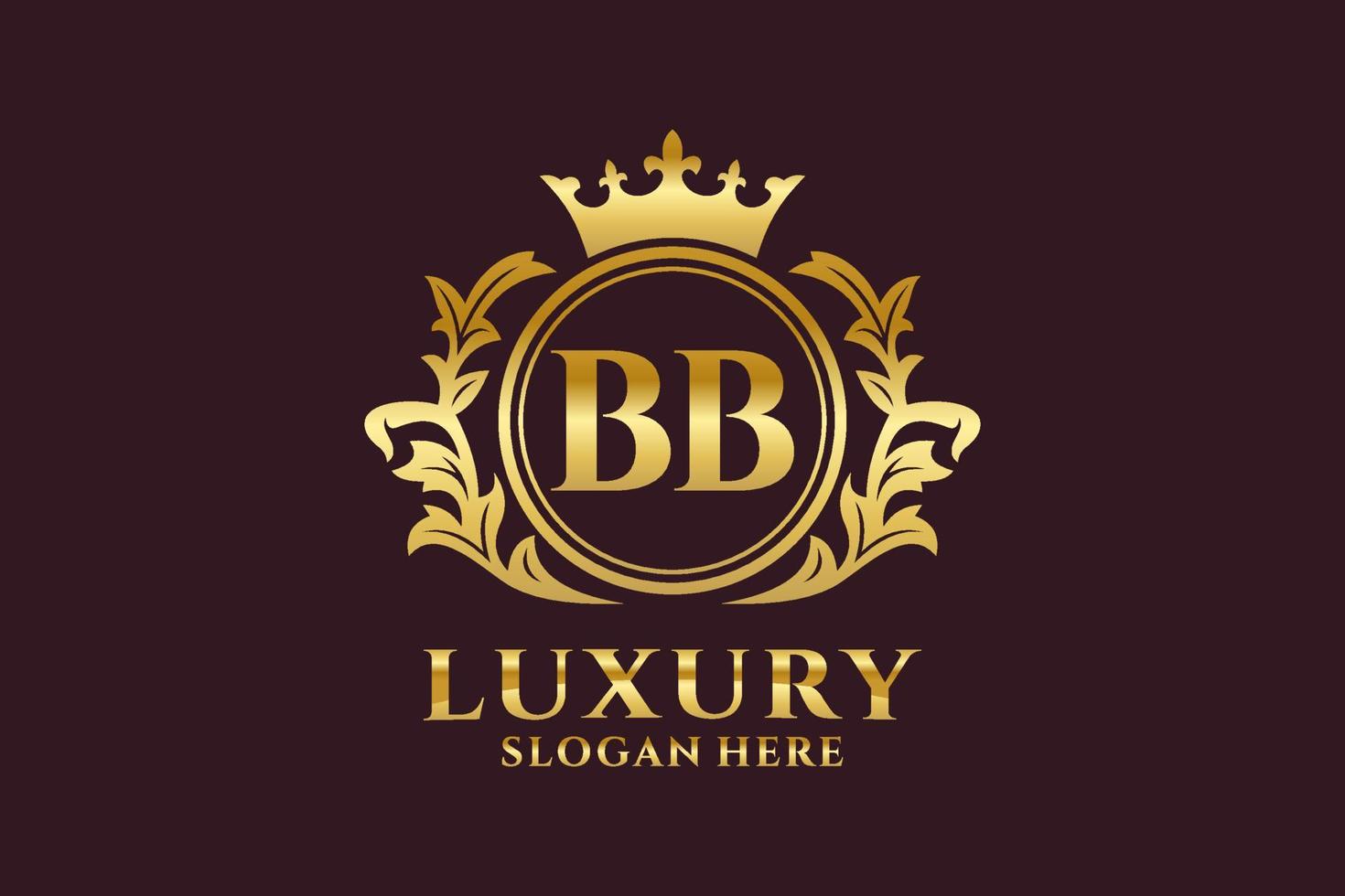 modelo de logotipo de luxo real carta inicial bb em arte vetorial para projetos de marca de luxo e outras ilustrações vetoriais. vetor