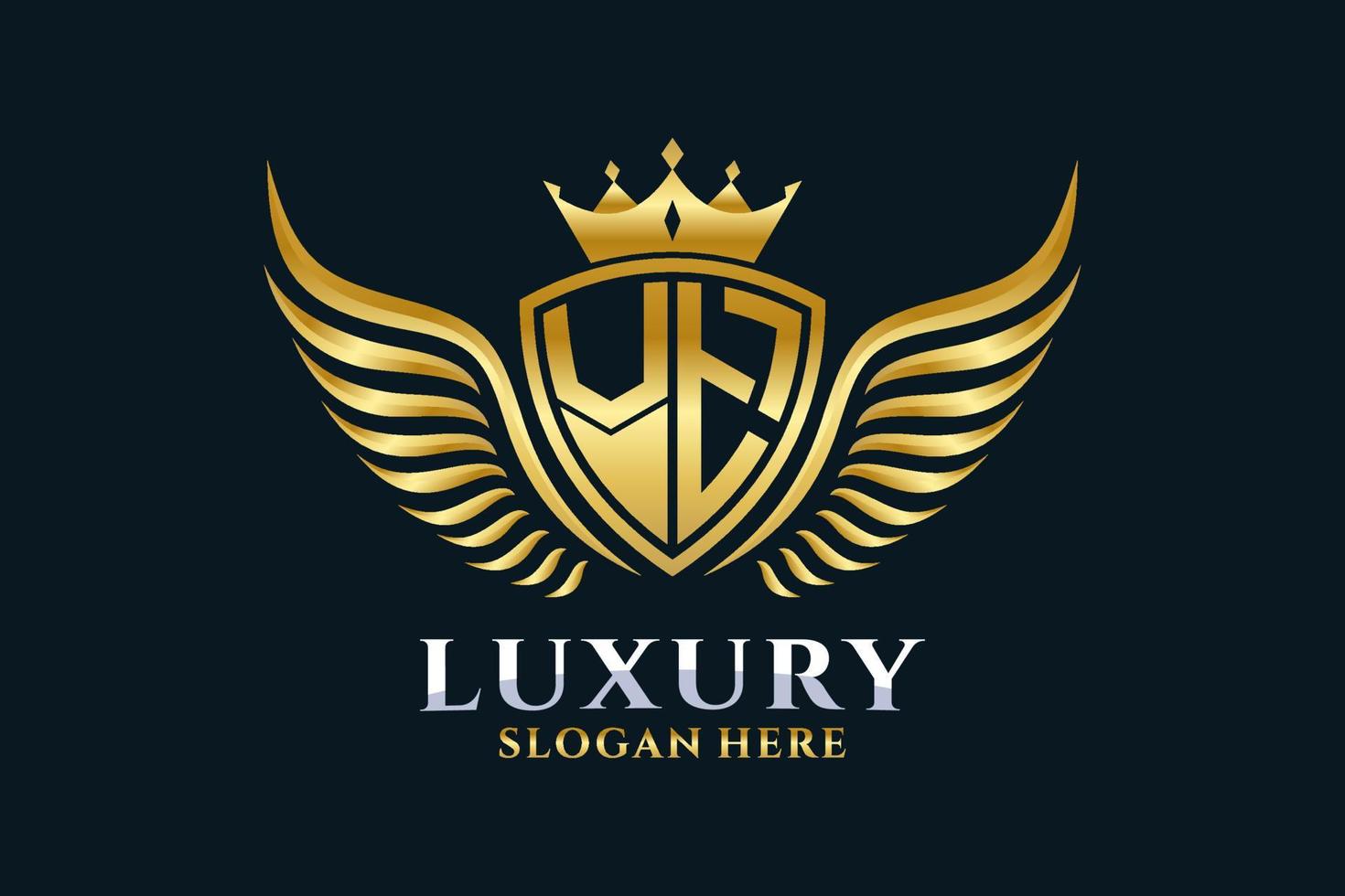 luxo royal wing letter vt crest gold color logo vector, logotipo da vitória, logotipo da crista, logotipo da asa, modelo de logotipo vetorial. vetor