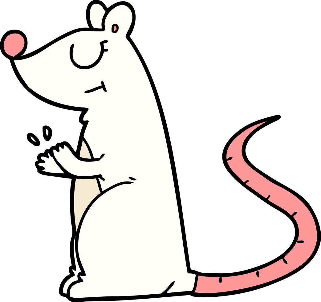rato branco de desenho animado vetor