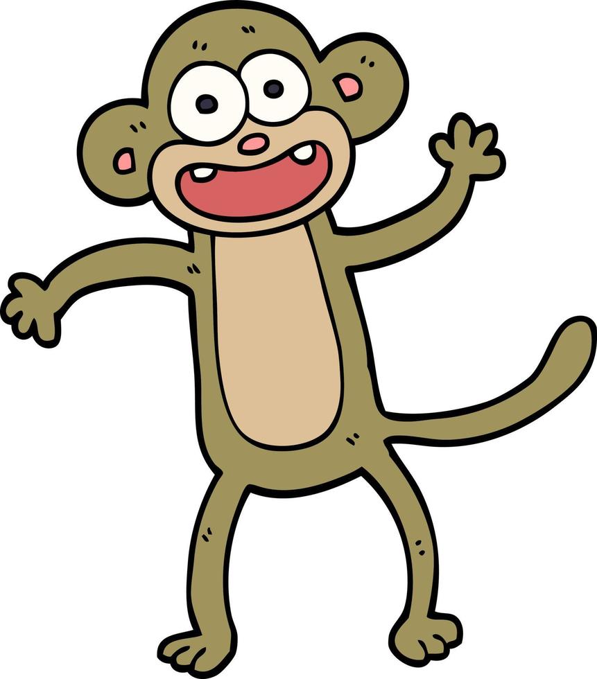 macaco louco de desenho animado vetor