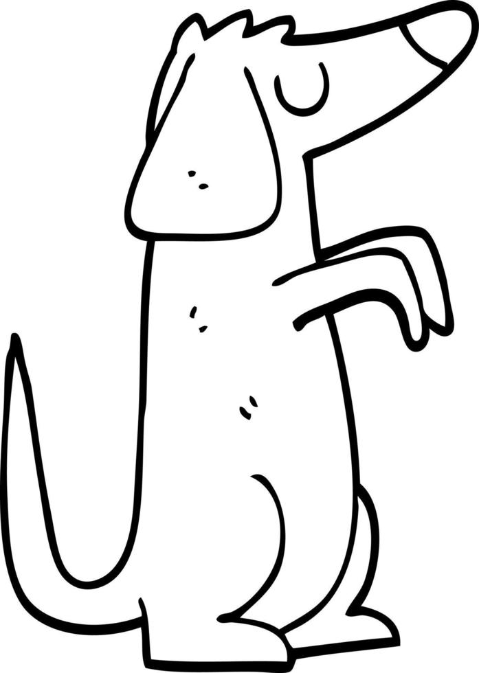 desenho de linha cão de desenho animado vetor
