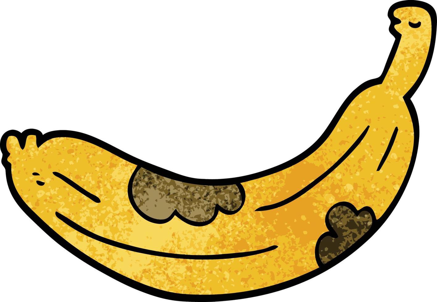 doodle de desenho animado virando banana vetor