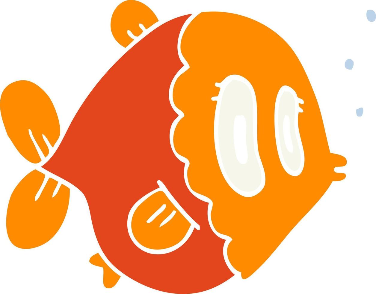 peixe de desenho animado de estilo de cor plana vetor
