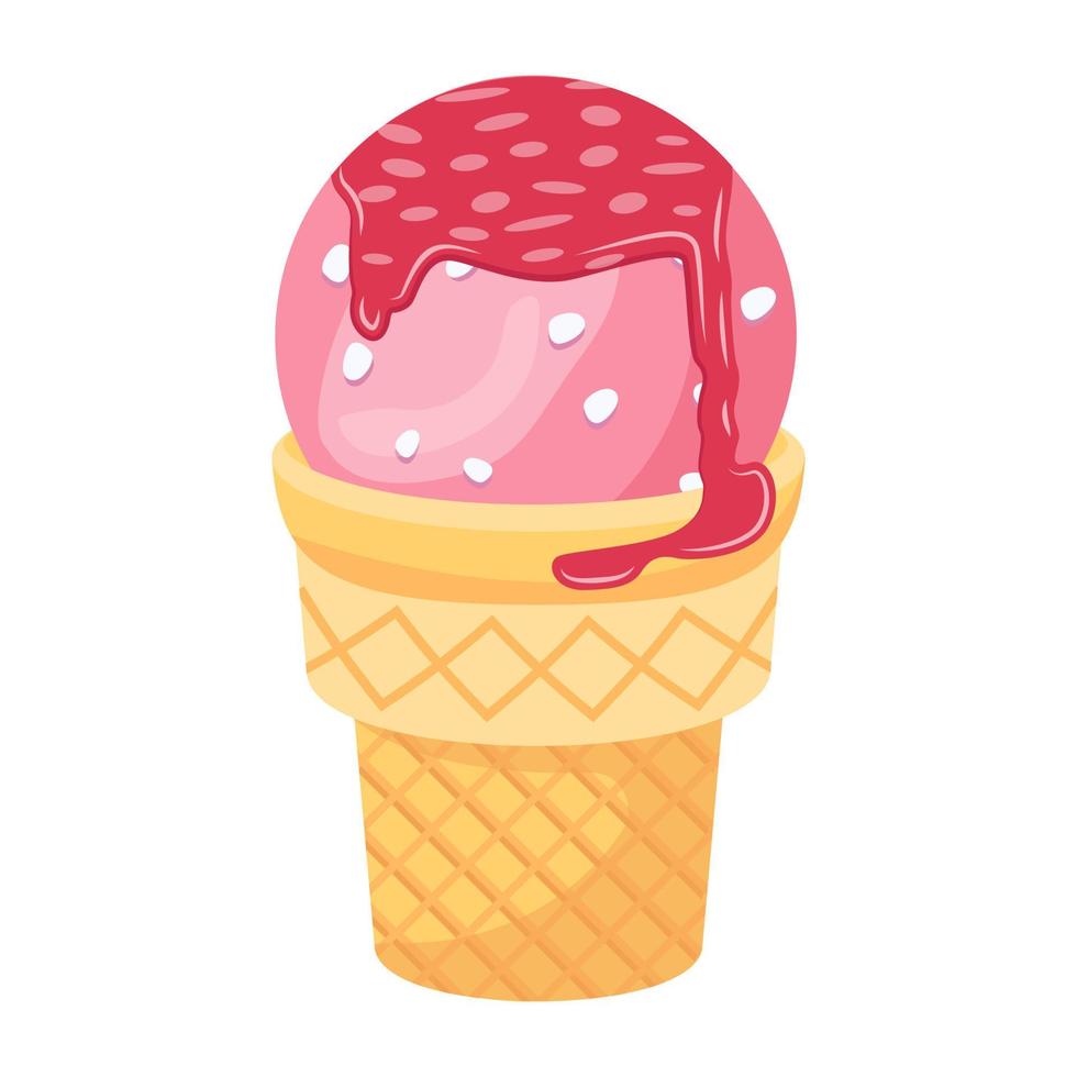 verifique este ícone plano colorido de sorvete vetor