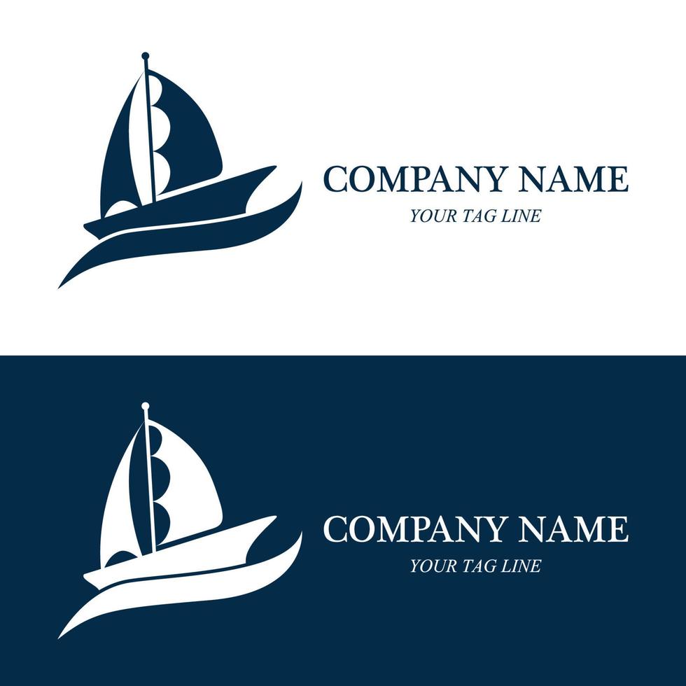 logotipo de barco à vela e vetor de símbolo