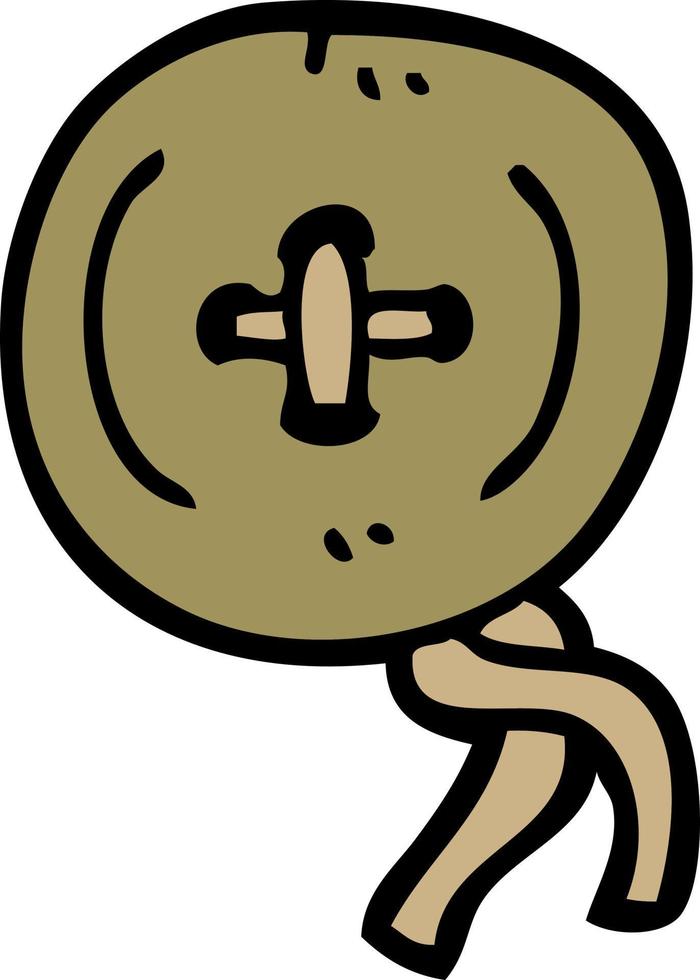 botão de madeira velho doodle dos desenhos animados vetor