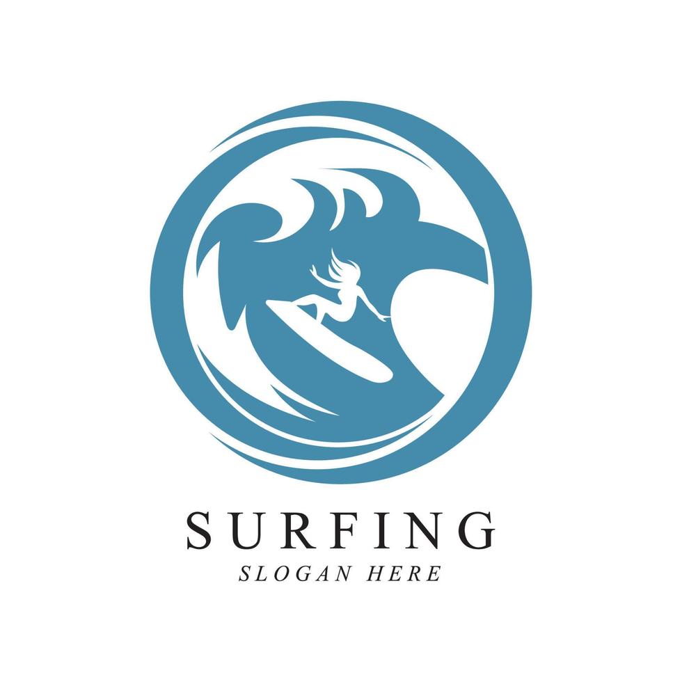 design de modelo de vetor de logotipo de surf