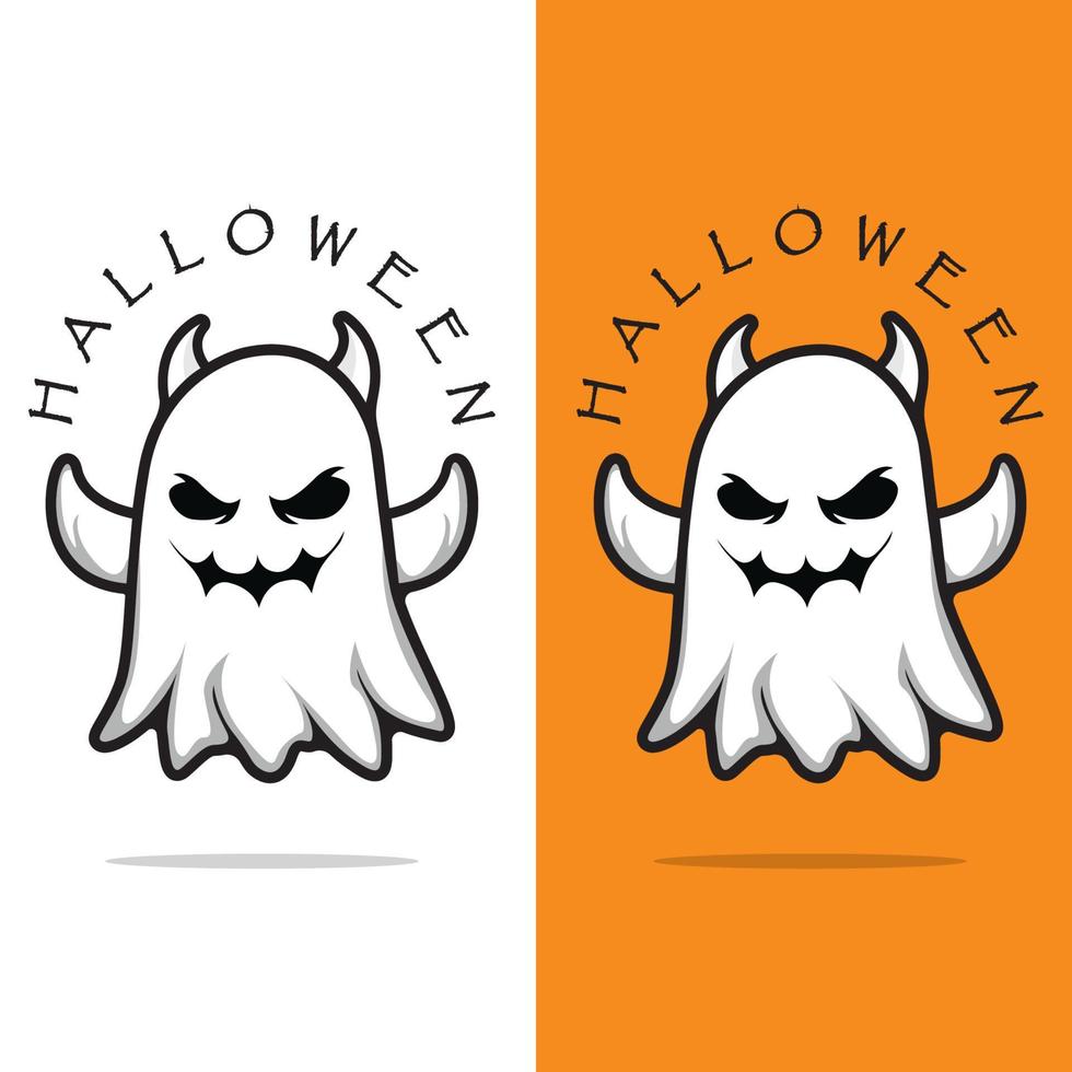 logotipo de halloween com modelo de slogan vetor