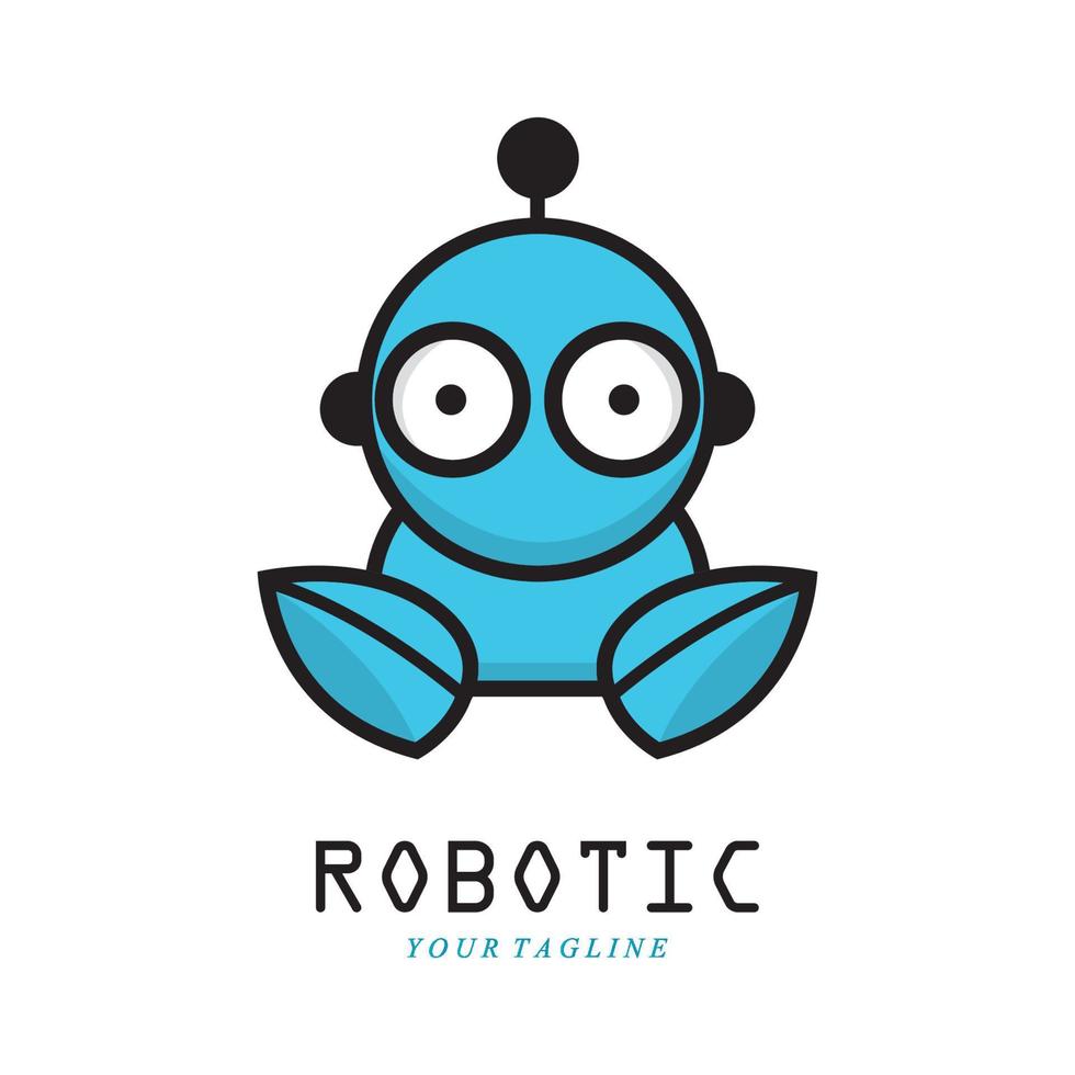 vetor de símbolo de robô e logotipo