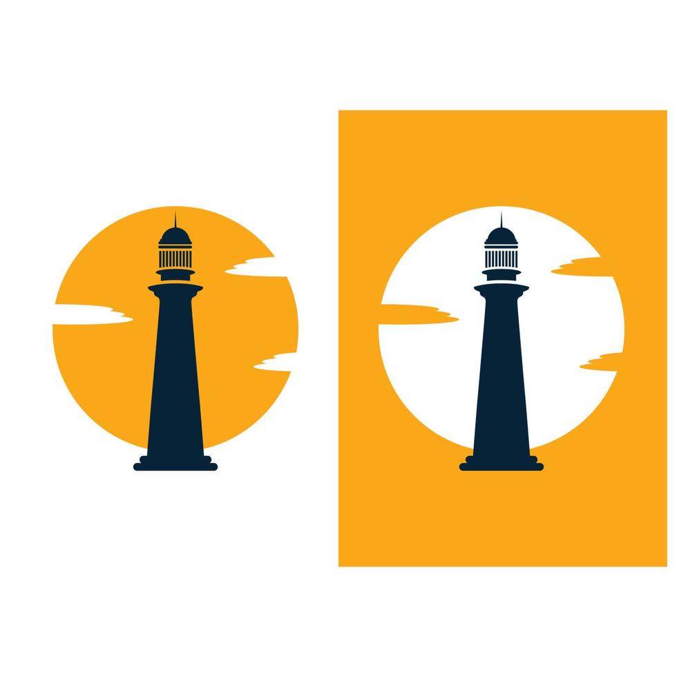 imagem de ícone de modelo de logotipo de farol criativo vetor