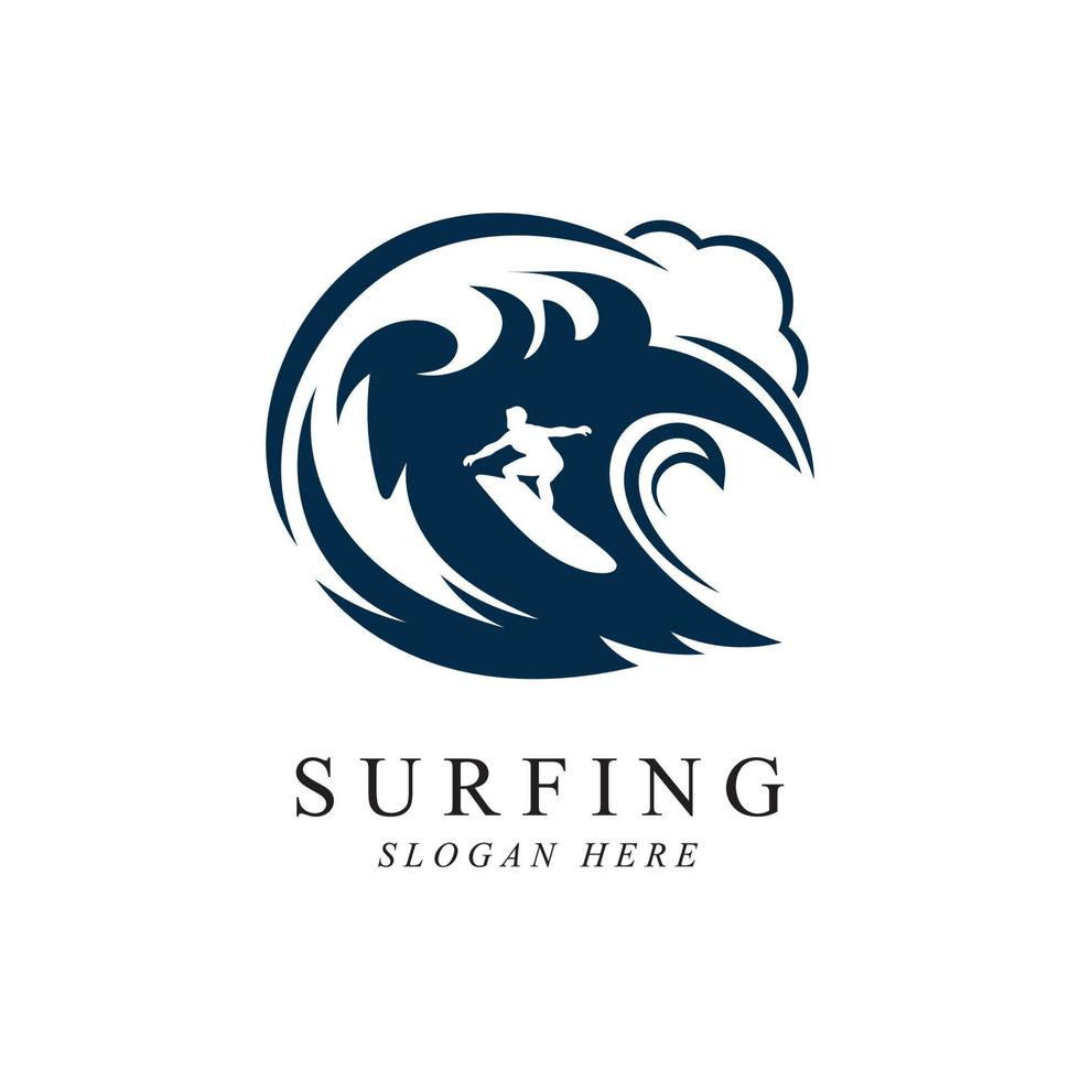 design de modelo de vetor de logotipo de surf