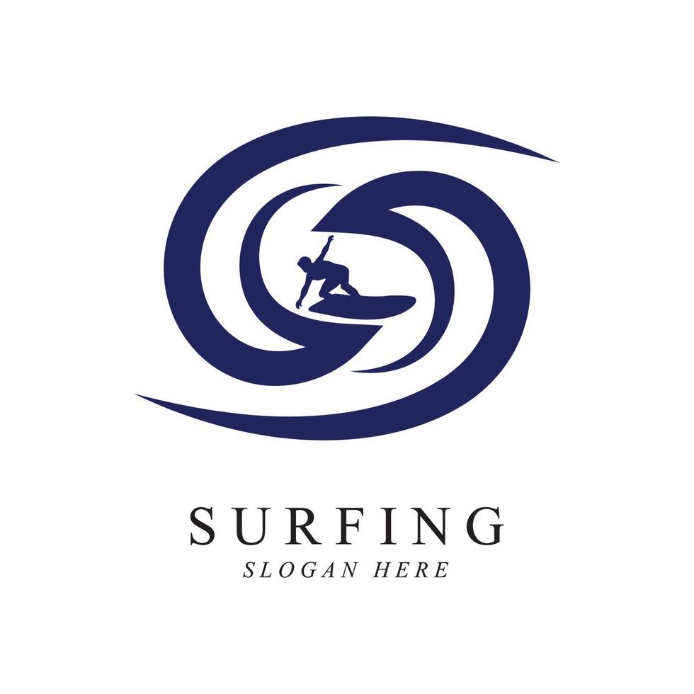 design de modelo de vetor de logotipo de surf