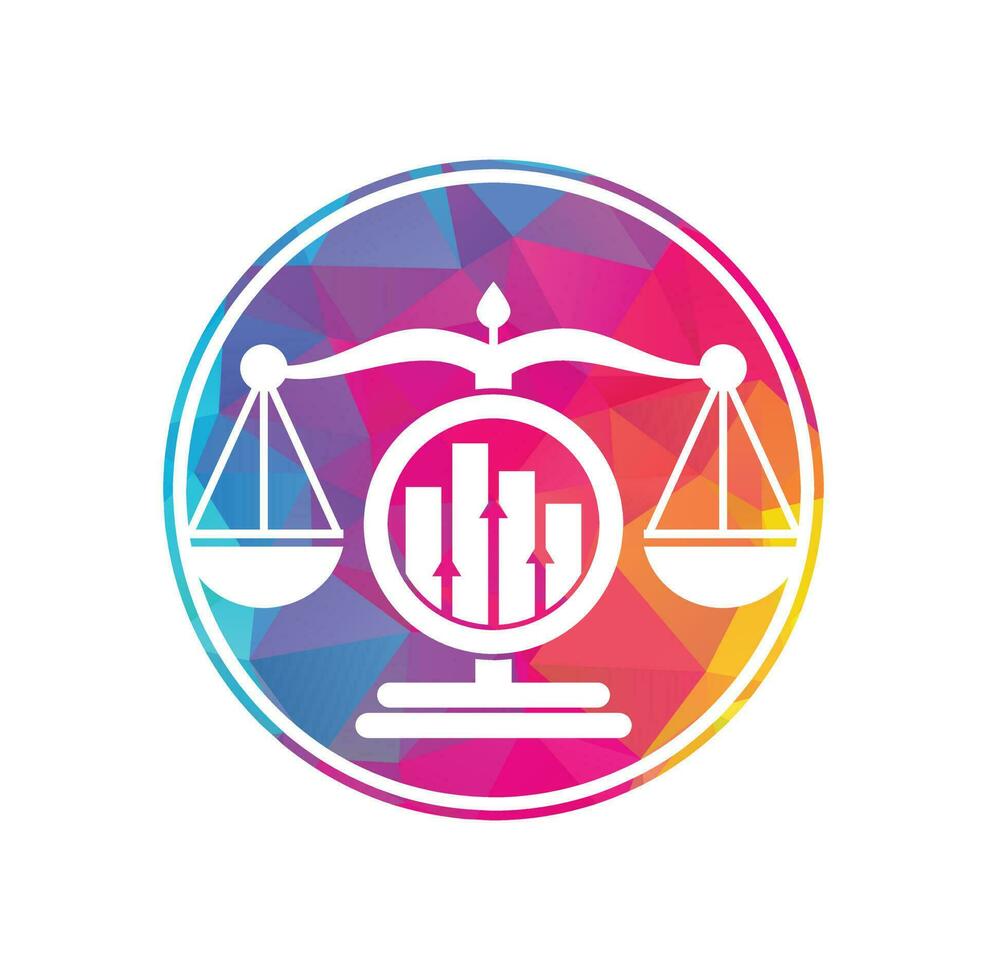 modelo de vetor de logotipo de finanças de justiça. escritório de advocacia criativo com conceito de design de logotipo gráfico.