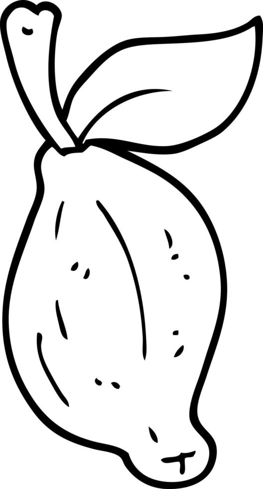 desenho de linha de desenho animado limão fruta vetor