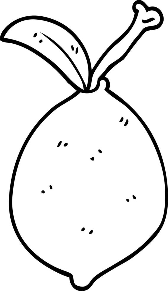 desenho de linha de desenho animado limão fruta vetor