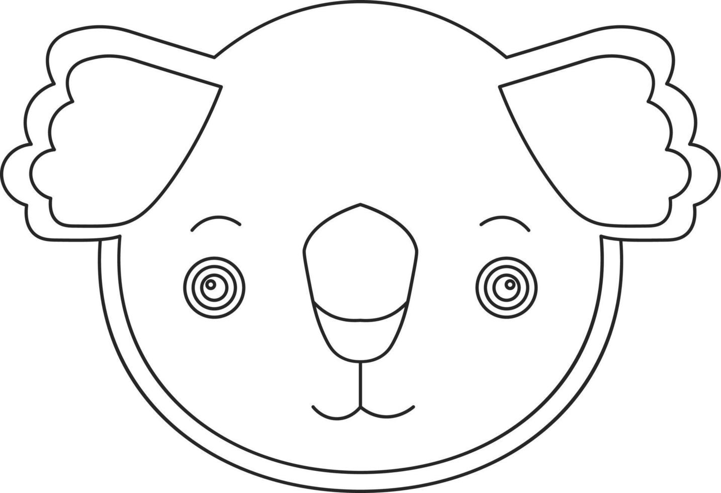 ilustração em linhas pretas ilustração de cabeça de animal vetor