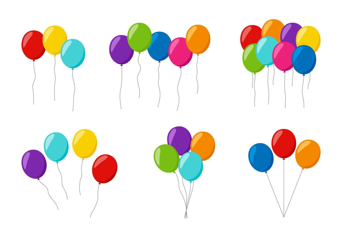 conjunto de balões coloridos de hélio vetor