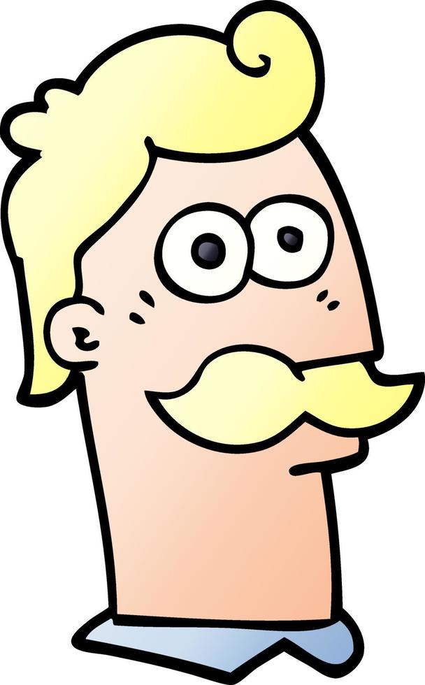 homem de desenho animado com bigode vetor