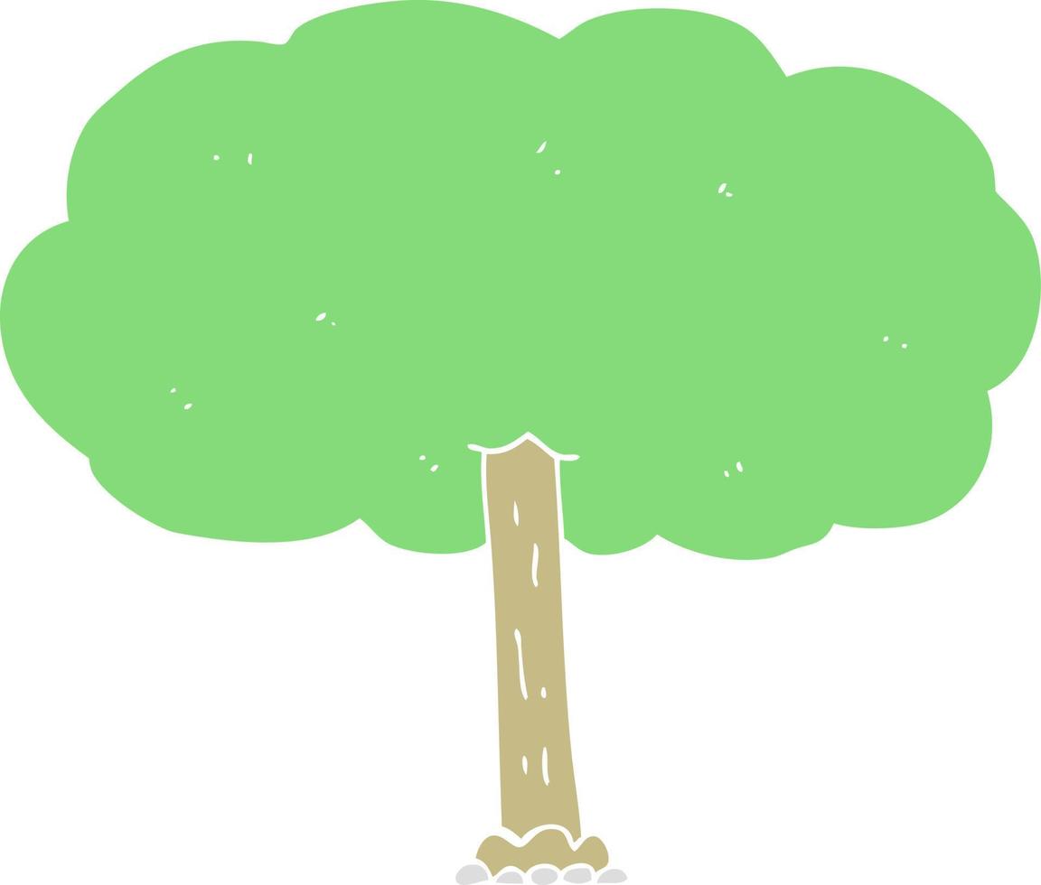 ilustração de cor lisa de uma árvore de desenho animado vetor