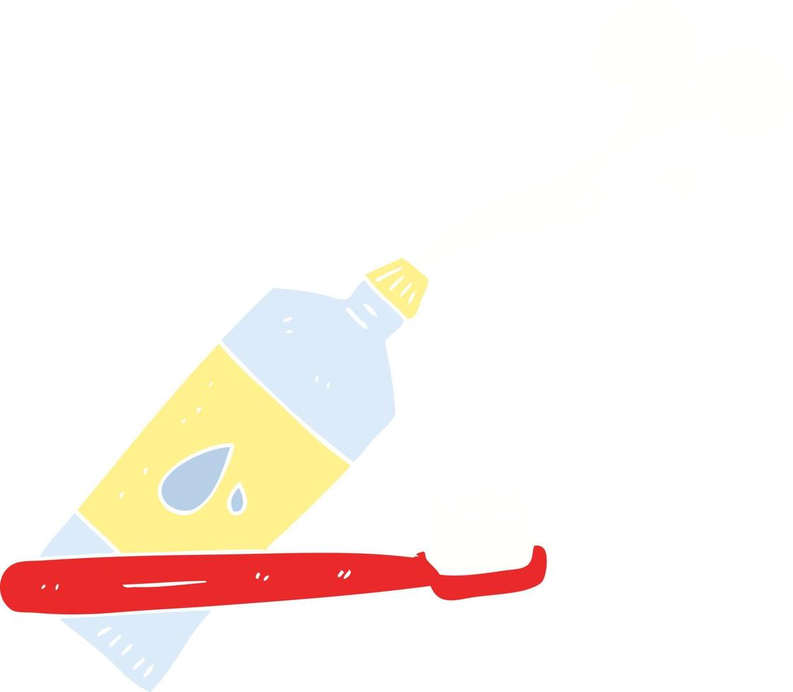 ilustração de cor lisa de uma escova de dentes e pasta de dentes de desenho animado vetor