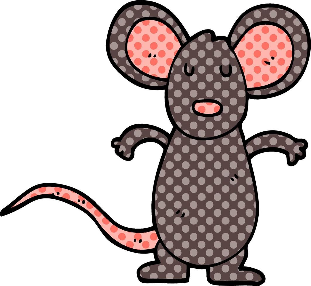 rato de rabisco de desenho animado vetor