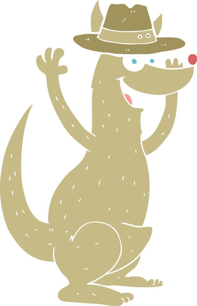 ilustração de cor lisa de um canguru de desenho animado vetor