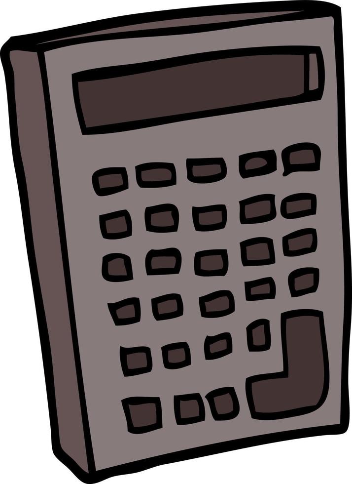 doodle de desenho animado de uma calculadora vetor