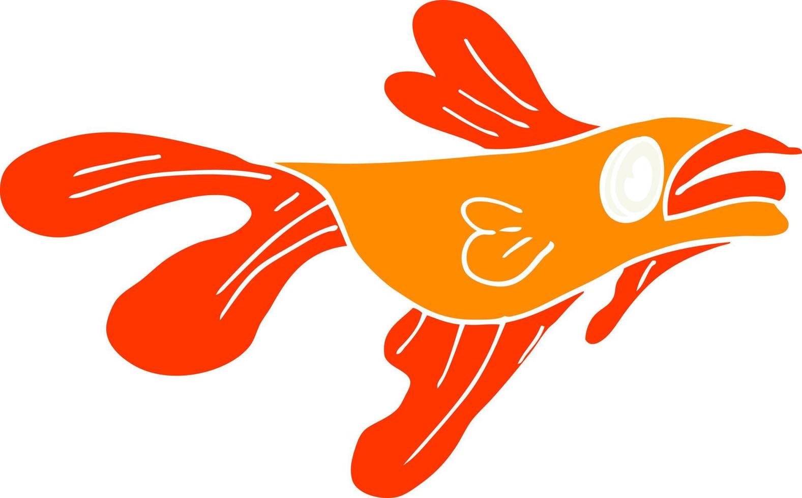 peixe lutador de desenhos animados de estilo de cor plana vetor