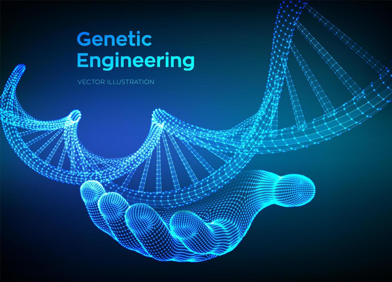 sequência de código dna na mão vetor