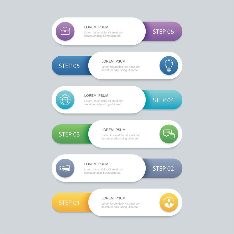 6 modelo de cronograma infográfico vetor